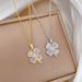 】 Cat's 【 Eye Lucky Grass Fashion Light Luxury Temperament Gorgeous Full Diamond Necklace Women's Versatile Clavicle 【 】_ipsvogv.com