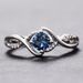 Cao Shi's Wave Shaped Blue Diamond Zircon Small And High End, Light Luxury Index Finger Ring, Fashionable Women's_ipsvogv.com