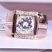 High Carbon Zircon Diamond Mosonite Men's Rose Color Gold Wide And Thick Edition Ring_ipsvogv.com