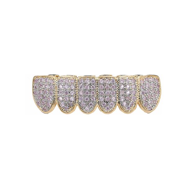 Hip Hop Braces, Micro Gold Teeth, Pink Zircon Braces, Hip Hop Braces, Halloween Hip Hop Accessories_ipsvogv.com