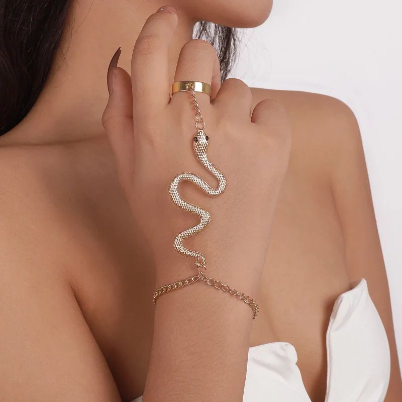 New Jewelry Snake Gothic Metal Exaggerated Personalized Ring Bracelet For Women_ipsvogv.com