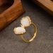 Ins Style Exquisite Diamond Inlaid Mother Of Pearl Bow Ring With Open Mouth, Adjustable Chubby Hand, Simple And High-end_ipsvogv.com