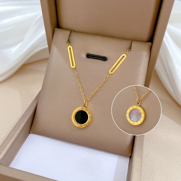 【 Full Body Titanium Steel 】 Fritillaria Roman Personality Minimalist. Real Gold Necklace In The Furnace. Female Ins_ipsvogv.com
