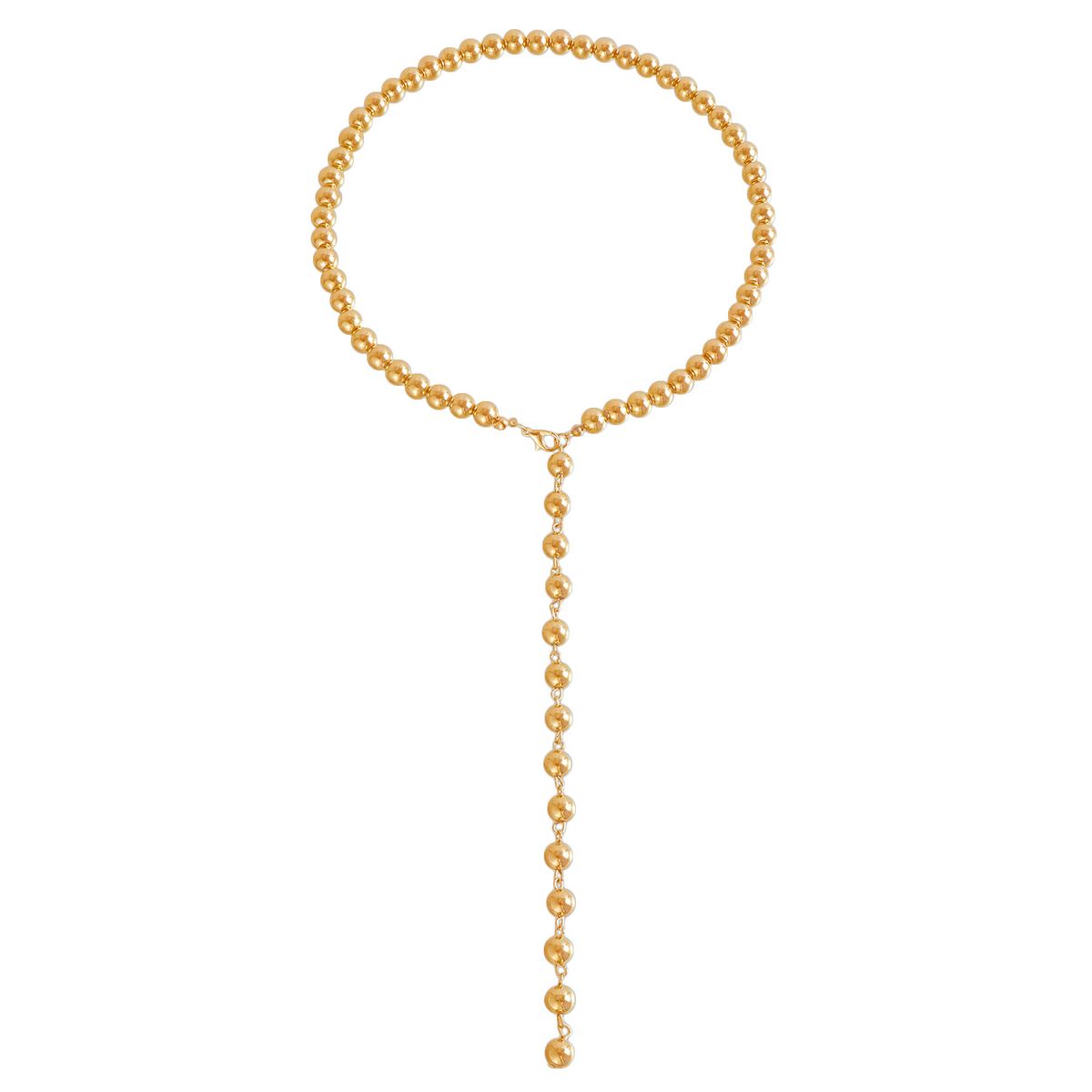 Jewelry Retro Round Beaded Chain Beaded Necklace Simple Beaded Tassel Long Niche Necklace for Women_ipsvogv.com
