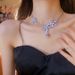 Super Immortal Private Romantic Light Luxury Zircon Flower Water Drop Necklace 2025 High Style New Clavicle Neck Chain_ipsvogv.com