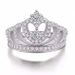 Classic Micro Inlaid Diamond Crown White Gold Rose Gold Ring_ipsvogv.com