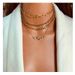 Retro Gold Box Chain Necklace Personalized Digital Pendant Diamond Claw Chain Multi Layer Necklace_ipsvogv.com