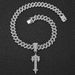 New Alloy Cross Pendant With Full Diamond Cuban Chain Hip-hop Niche Legendary Big Sword Accessory_ipsvogv.com