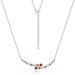 summer New Original Rainbow Bubble Necklace S925 Silver Colored Gem Clavicle Chain Niche Light Luxury Design_ipsvogv.com