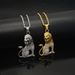 New Hip-Hop Jewelry Gold-Plated Diamond-Studded Fashion Personality Lion Titanium Steel Necklace Pendant_ipsvogv.com