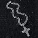 New Personalized Men's Full Diamond Chain Hip Hop Style Rotating Dollar Cross Pendant Necklace_ipsvogv.com
