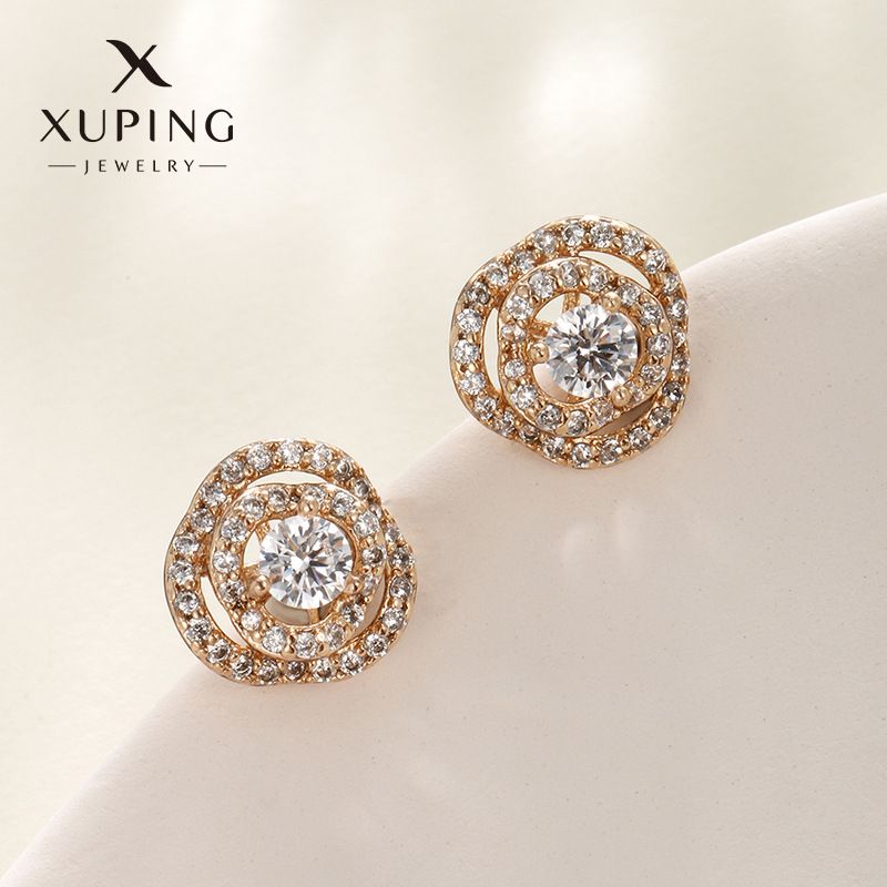 Full Dia Hollow Rose Zircon Simple Small Exquisite Summer High End Earrings For Women_ipsvogv.com