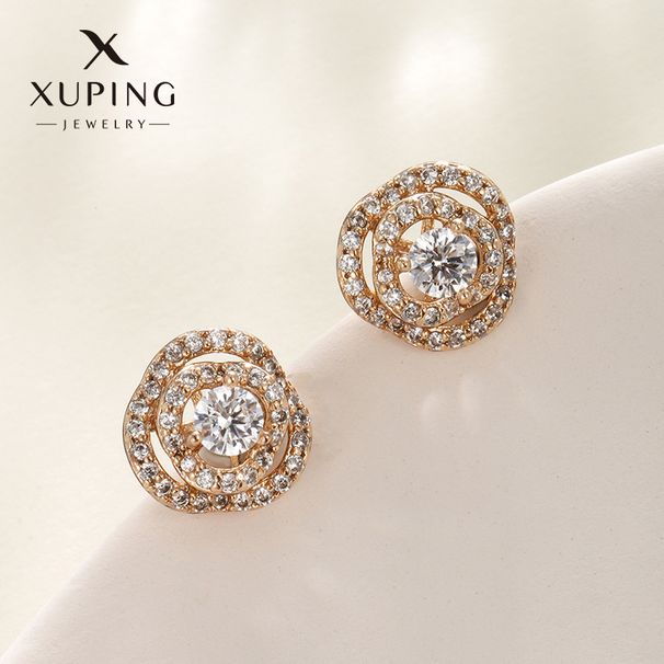 Full Dia Hollow Rose Zircon Simple Small Exquisite Summer High End Earrings For Women_ipsvogv.com