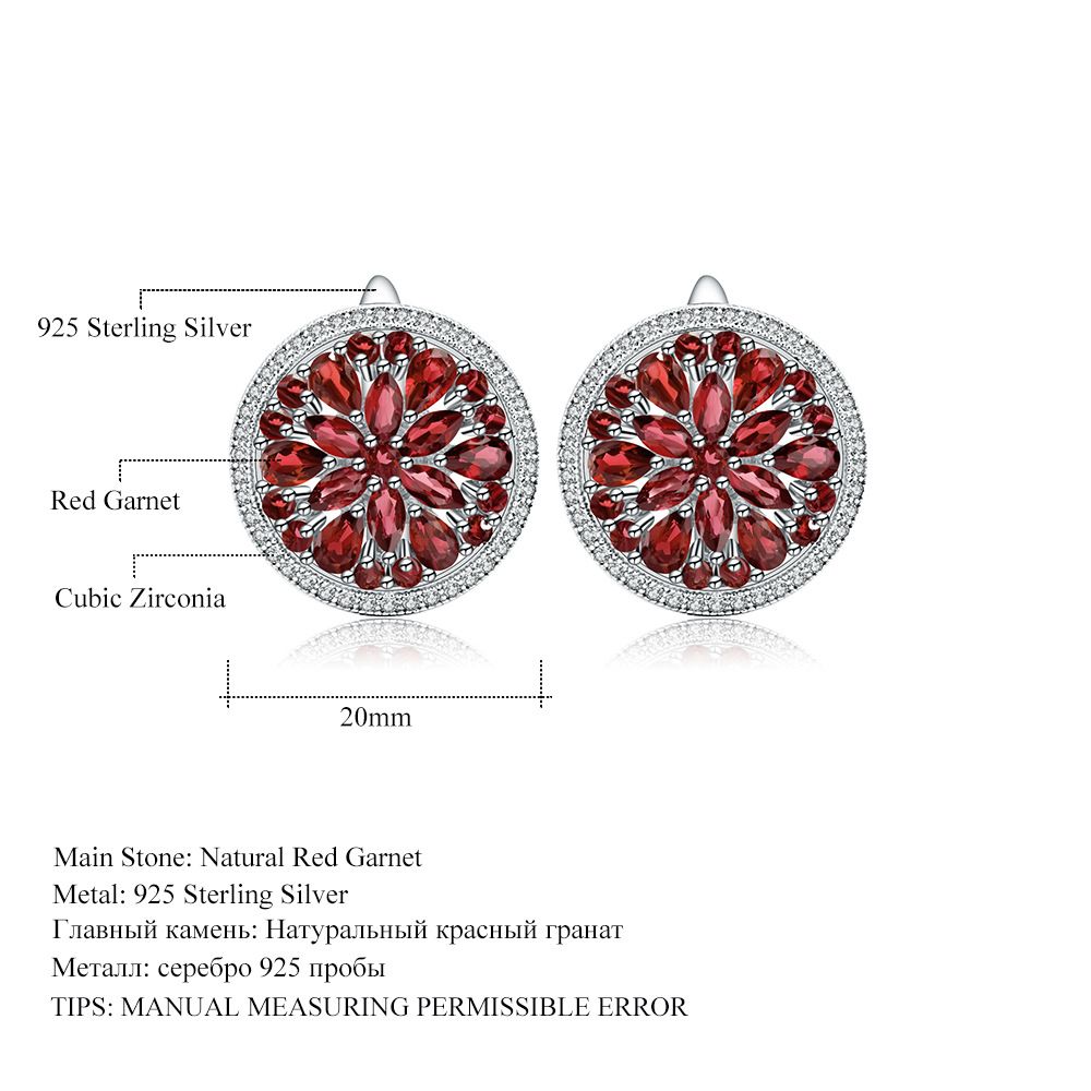 Temperament Natural Gemstone Earrings Light Luxury Inlaid Ruby S925 Sterling Silver Silver Crystal Earrings Earrings_ipsvogv.com