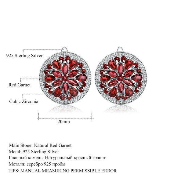 Temperament Natural Gemstone Earrings Light Luxury Inlaid Ruby S925 Sterling Silver Silver Crystal Earrings Earrings_ipsvogv.com