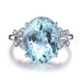 Fashionable Navy Blue Topaz Butterfly Plated White Gold And Inlaid With Zircon. Handmade Women's Ring_ipsvogv.com