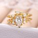 Cao Shi's Light Luxury Two Pair Ring With Branches, Sprouts, Leaves, Fashionable Zircon, Personalized Ring, Niche_ipsvogv.com