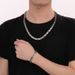 Cool Byzantine Emperor Chain Set Multi Specification Stainless Steel Jewelry Buckle Flat Chain Bracelet Necklace_ipsvogv.com