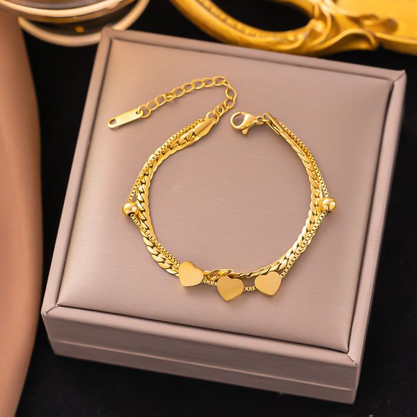 Titanium Steel Love Double-layer Bracelet Women, Fashionable, Sexy, Atmospheric, Personalized, Versatile, And Simple_ipsvogv.com
