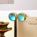 Round geometric earrings with advanced speckles, oil mist surface earrings, personalized design, and ear accessories_ipsvogv.com