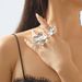 R0816 floral with exaggerated personality, elegant sweet taste, open mouth ring, fashionable, light luxury style, and_ipsvogv.com