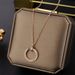Rose gold inlaid necklace with full diamond nails, luxurious and simple fashion curved nail pendant, collarbone chain_ipsvogv.com