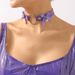 10379 Sweet Wind Geometric Love Collar Leather Bow Bell Halloween Joker Necklace_ipsvogv.com