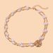 European And American Niche Cross Border Jewelry Retro Internet Celebrity Style Special Shaped Pearl Alloy Flower Necklace Female 21040_ipsvogv.com