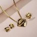 2025 New Ins Luxury Necklaces, Rings, Earrings, Three Sets, Fashionable And Personalized, Diamond Shaped S Letter_ipsvogv.com