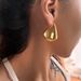 Unisex Retro Real Gold Electroplated Titanium Steel Fan Shaped Fine Polished Earrings_ipsvogv.com
