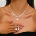 Women’s Jewelry Set Fashion New Claw Chain Rhinestone Zircon Teardrop Shaped Set Necklace New Niche All Match_ipsvogv.com