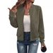 Women's Clothing new solid color zipper jacket baseball collar casual jacket_ipsvogv.com