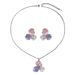 Feng Women's Flower Necklace Earring Set Personalized Drip Oil Niche Design Premium Neck Chain Earrings_ipsvogv.com