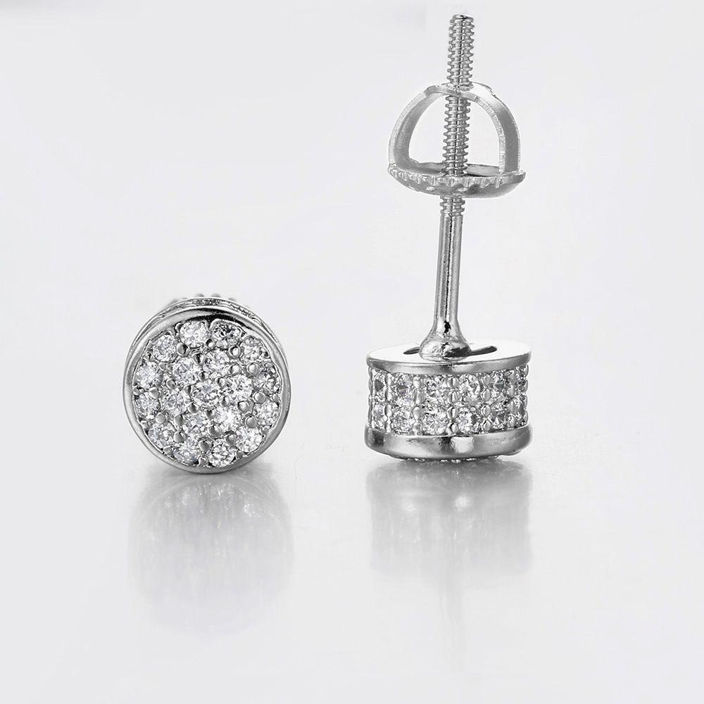Light luxury full diamond threaded for men with micro inlaid zircon color separation earrings, trendy earrings_ipsvogv.com
