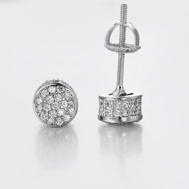 Light luxury full diamond threaded for men with micro inlaid zircon color separation earrings, trendy earrings_ipsvogv.com