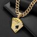 Niche Street Rap Poker Card Chain Pendant, Environmentally Friendly Alloy Cuban Necklace, Chinese Style_ipsvogv.com