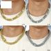 Hip hop men's oval simple full diamond necklace bracelet trend men's accessory chain_ipsvogv.com