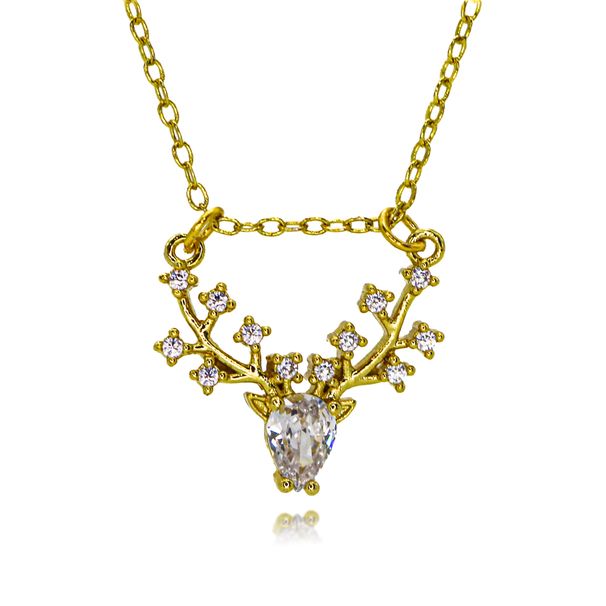 Micro Inlaid Deer Head Necklace For Girls Light Luxury Niche Design High End New Clavicle Chain Strong Chain Summer Gift_ipsvogv.com