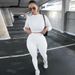 Women's Clothing Sports Long Sleeve Two Piece Set Casual Pant Suits Set_ipsvogv.com