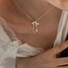 Sterling Silver Ribbon Bow Necklace For Women Korean INS Blogger Light Luxury Sweet Socialite Style Elegant Collarbone_ipsvogv.com