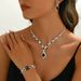 2025 New Jewelry Set High-end Crystal Women's Water Drop Necklace Earrings Bracelet_ipsvogv.com