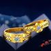 Micro Inlaid Brass Gold-plated Couple's Ring Vietnamese Sand Gold Men's And Women's Jewelry_ipsvogv.com