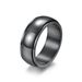 Curved rotatable titanium steel men's ring dark blue bright black rotating decompression trendy ring bracelet_ipsvogv.com
