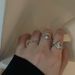 Irregular Sweet Cool Pearl Ring, Women's Trendy Fashion Personality Three Piece Set, Niche Design, High-end Feeling,_ipsvogv.com