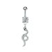 Women's Jewelry Pearl Heart Shaped Snake Cross Pink Zircon Belly Button Ring Stainless Steel Zircon Belly Button Nail_ipsvogv.com