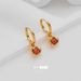 Fashionable niche design irregular earrings copper plated with real gold inlaid with red zircon female earrings exquisite high end jewelry_ipsvogv.com