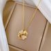 】 Women's 【 New Necklace, Two Piece To Heart Opening Four Leaf Flower Full Diamond Versatile Clavicle Chain, Titanium 【 】 Necklace, Chain,_ipsvogv.com