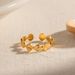 Women's simple non-fading gold stainless steel oval round ring accessories_ipsvogv.com