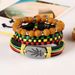 Jamaica Set Red Yellow Green Woven Leather Bracelet DIY Accessories Hip Hop Street Dance Personality_ipsvogv.com