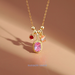 Square Sugar Pure Silver Necklace, Female Niche Design, Light Luxury, Pink Zircon Collarbone Chain, Ins Style Cross-border Pendant_ipsvogv.com
